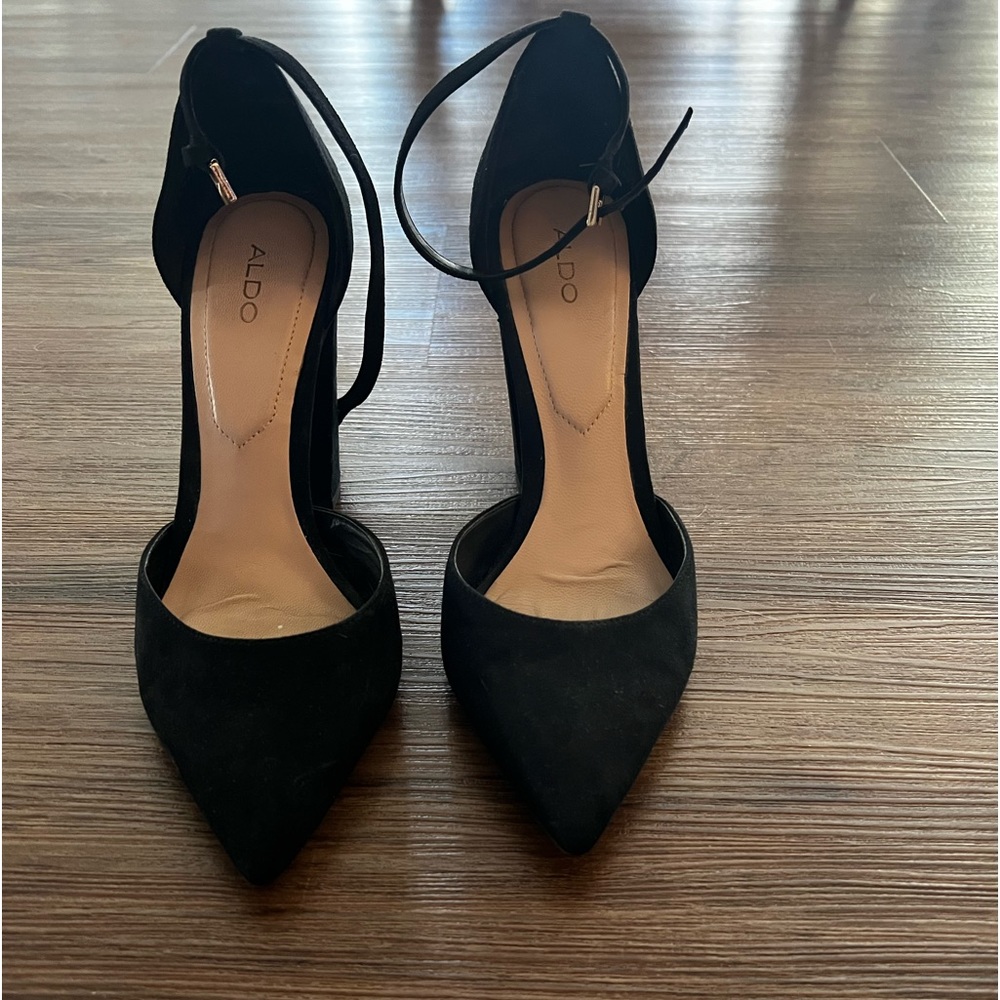 Aldo black suede block heel shoes SIZE 8
